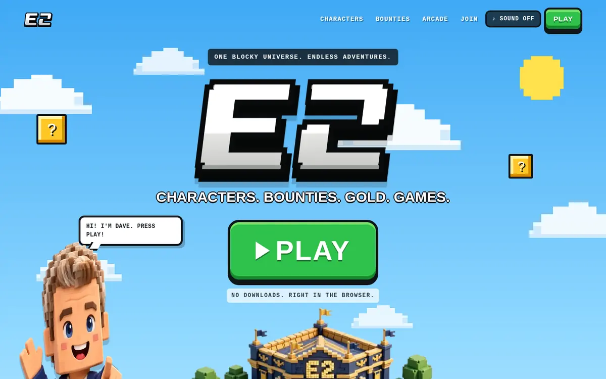 A real screenshot of our hosted Blocky Universe page