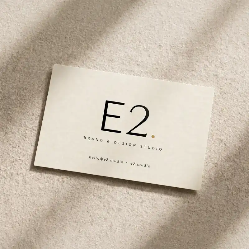 E2 business card mockup