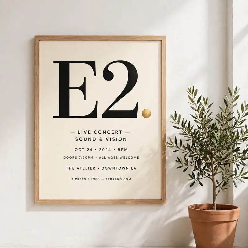 E2 concert poster mockup