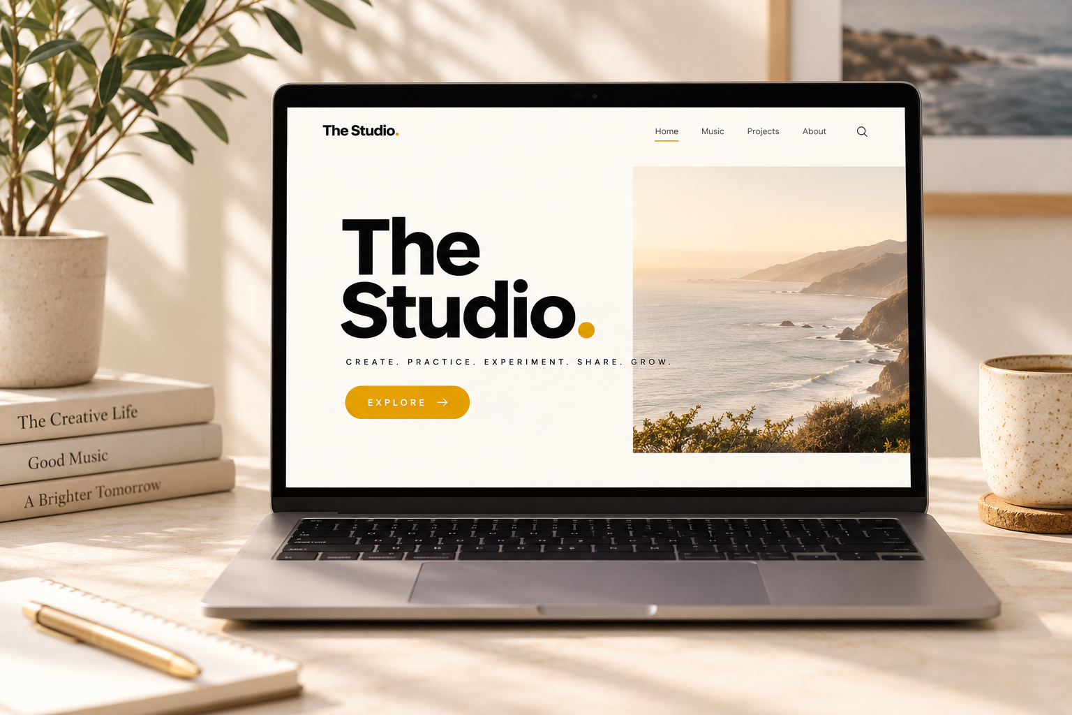 E2 website hero mockup