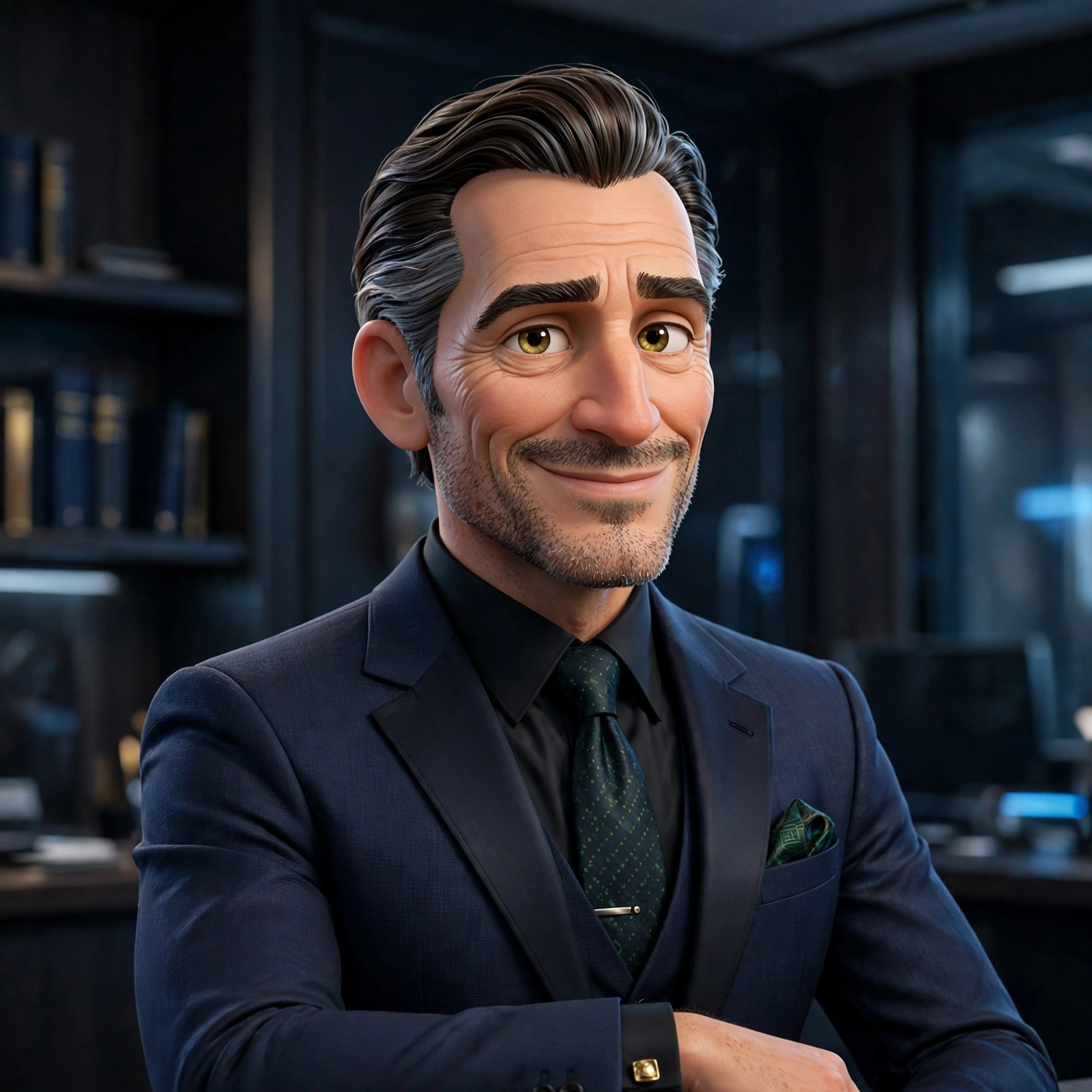 Victor Slane, a 52-year-old man in an impeccable tailored suit with a knowing half smile