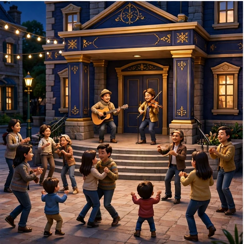 E2 Center: Music on the steps.