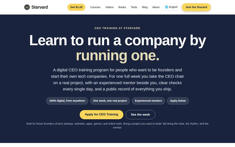 Screenshot of CEO Training Program