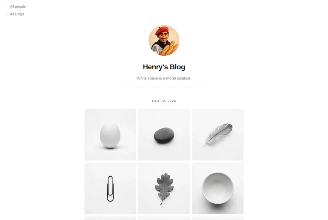 Screenshot of Henry's Blog