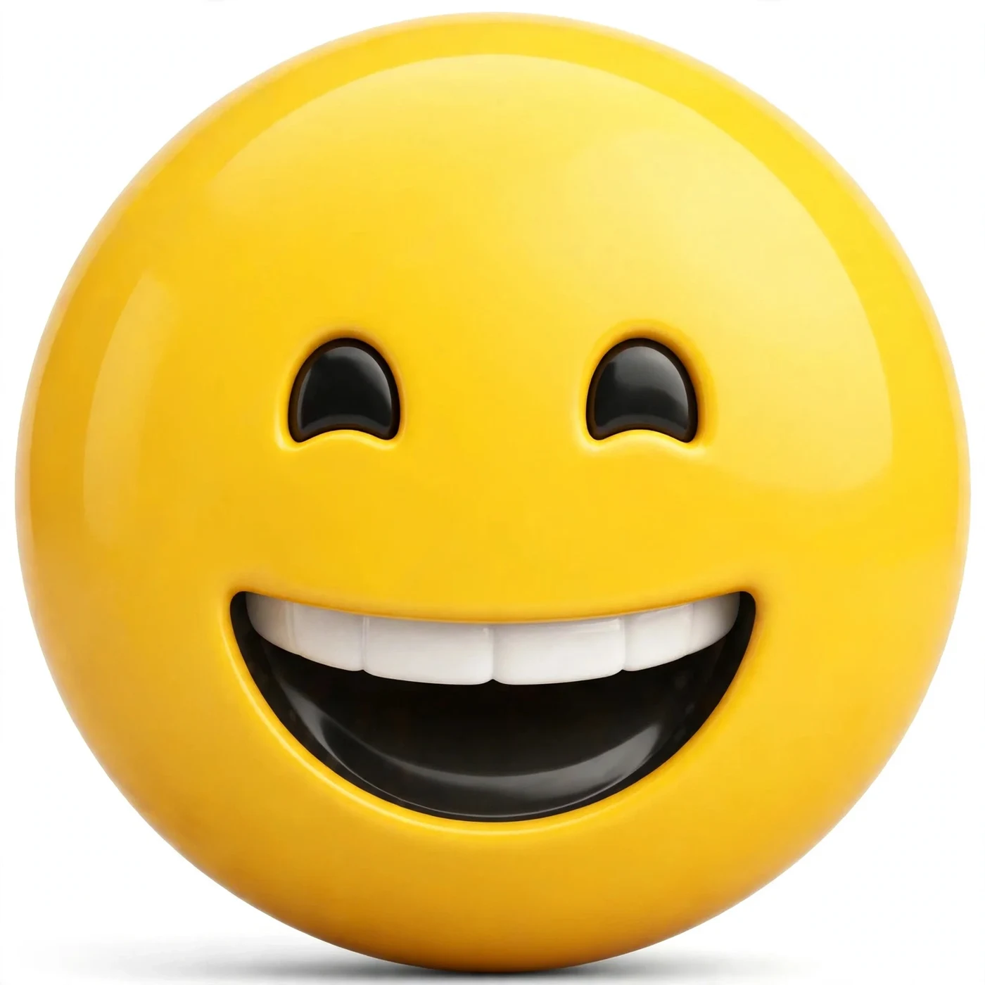 Grinning face emoji, big and glossy