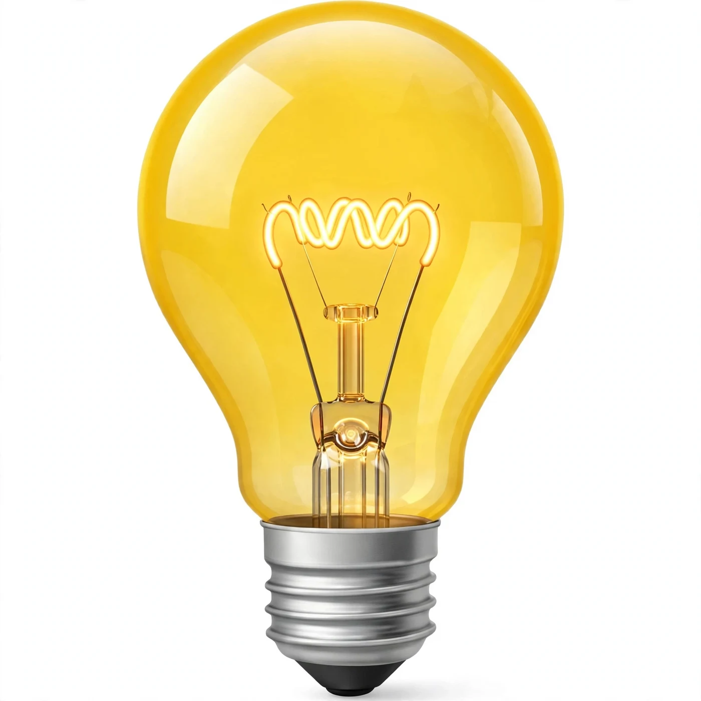 Light bulb emoji, glowing yellow