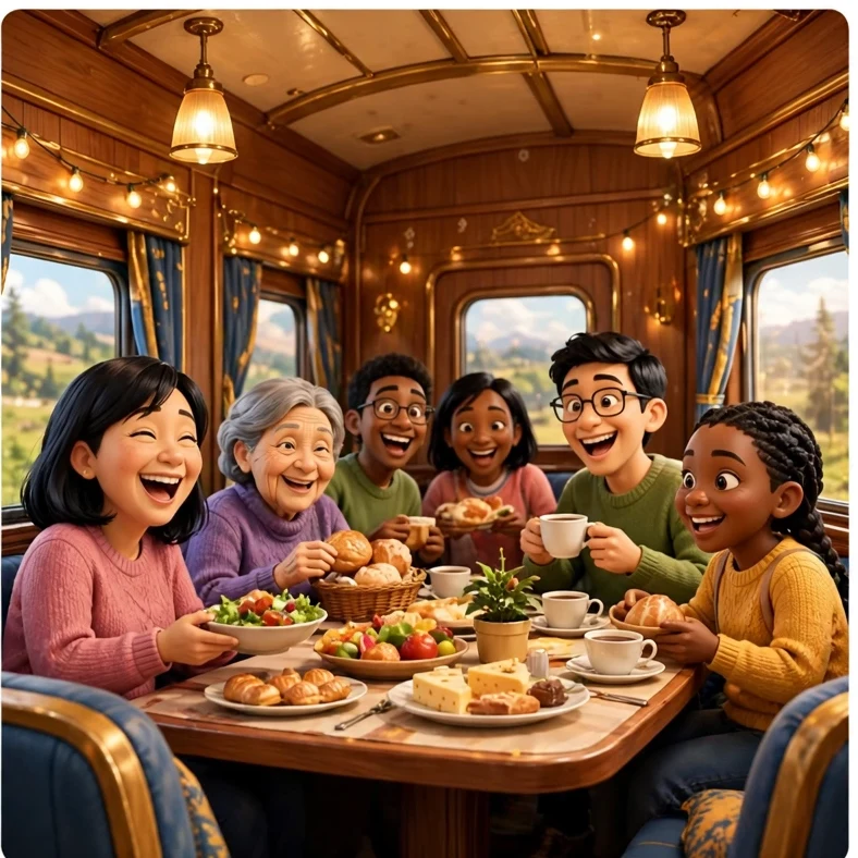 E2 Express: The dining car.