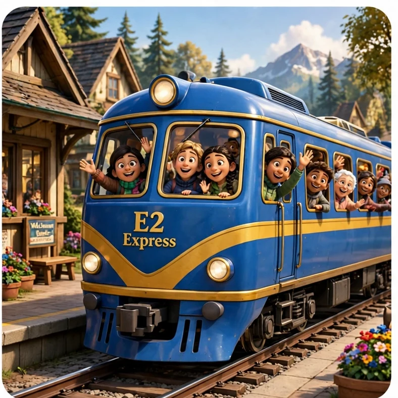 E2 Express: A village stop.