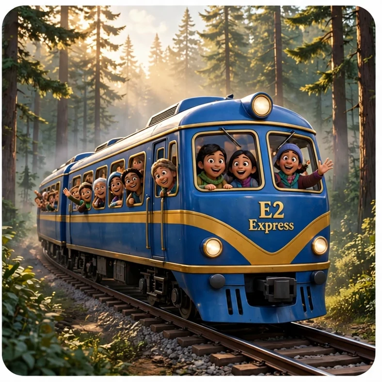 E2 Express: Morning in the Pine Forest.