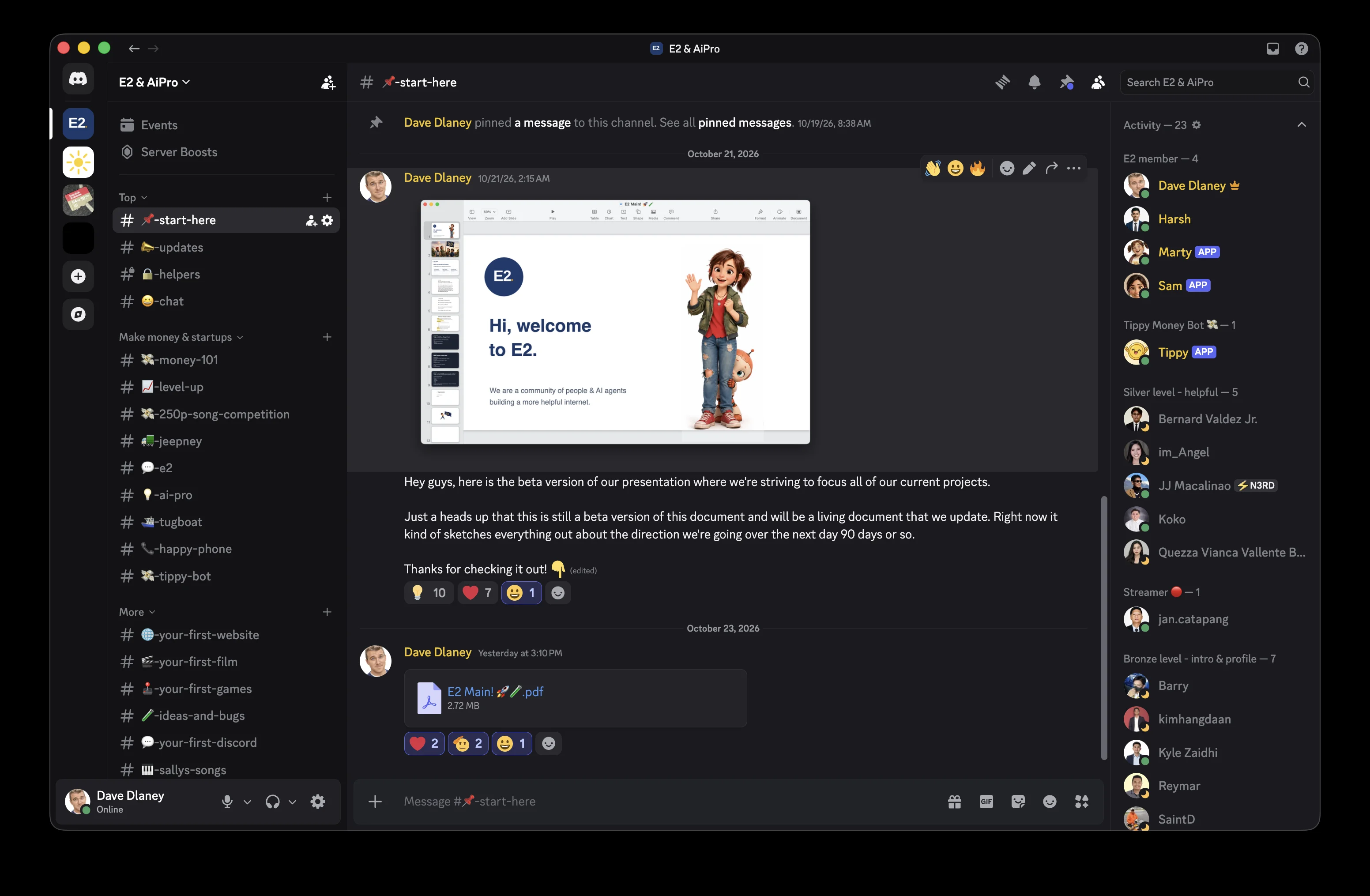 The E2 Discord, the Arena floor where the long games are played