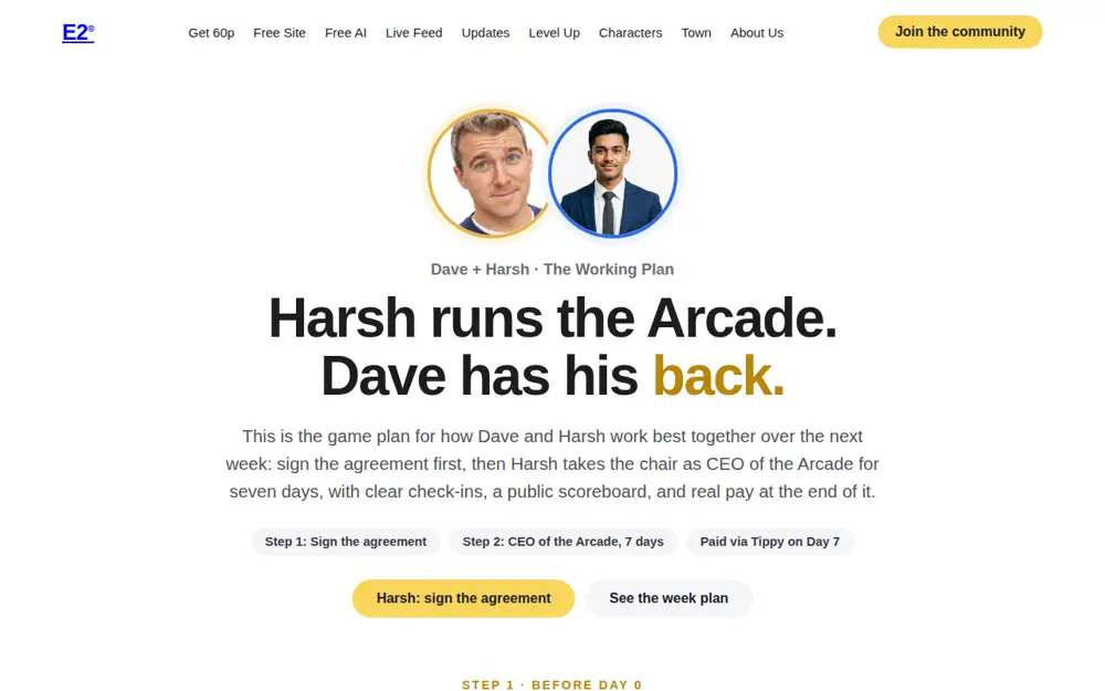 Screenshot of the Dave and Harsh working plan