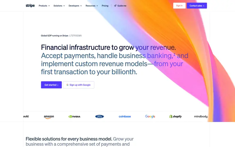 Stripe website screenshot