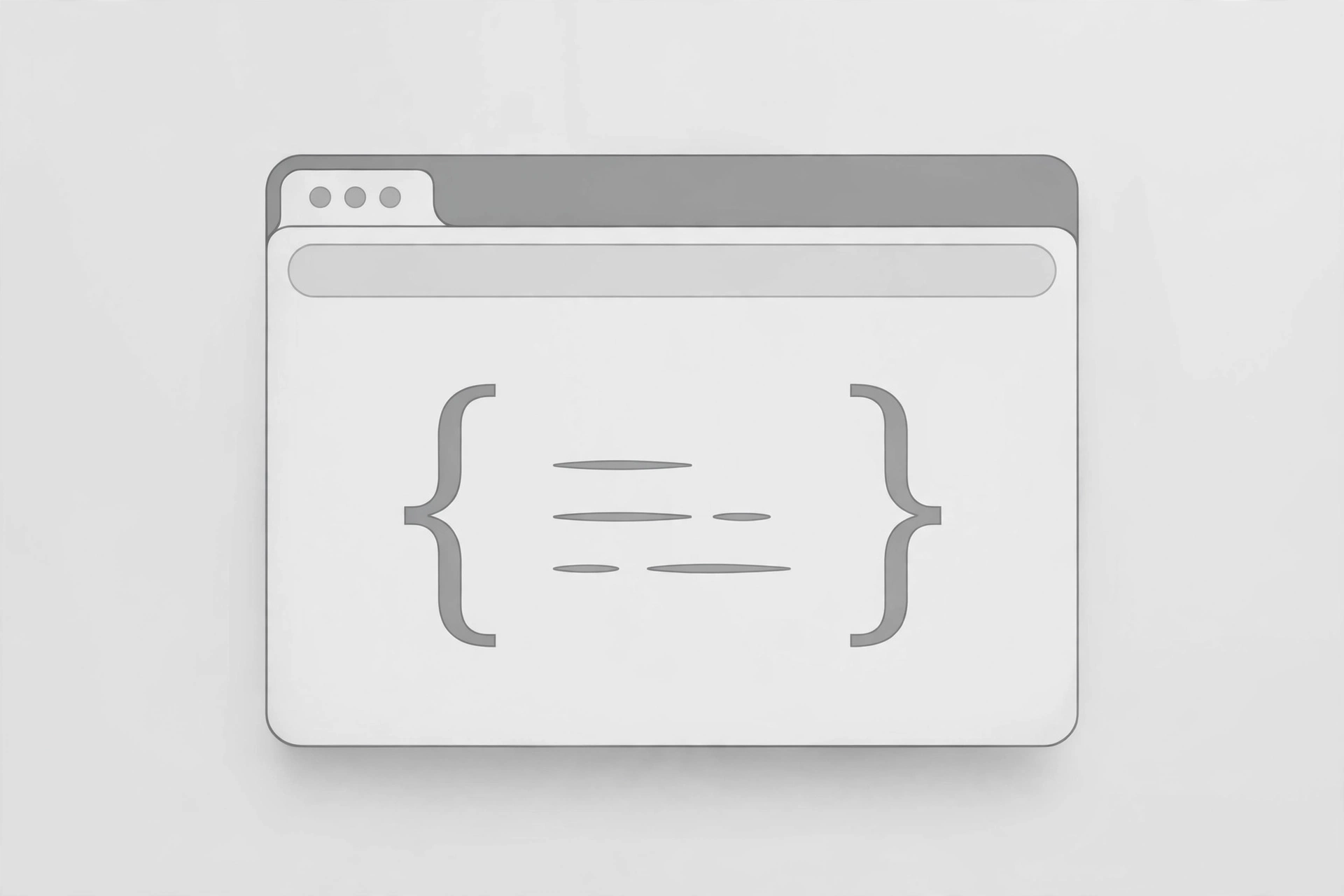 Minimal grey browser window illustration