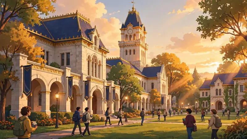 The Starvard University campus at golden hour