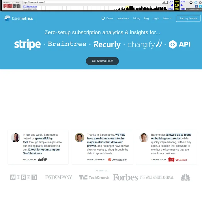 Screenshot of Baremetrics