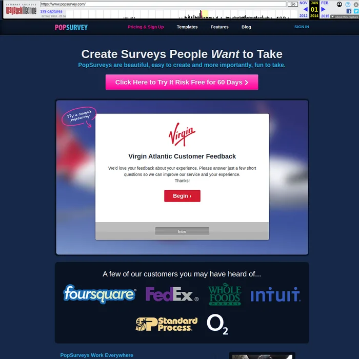 Screenshot of PopSurvey