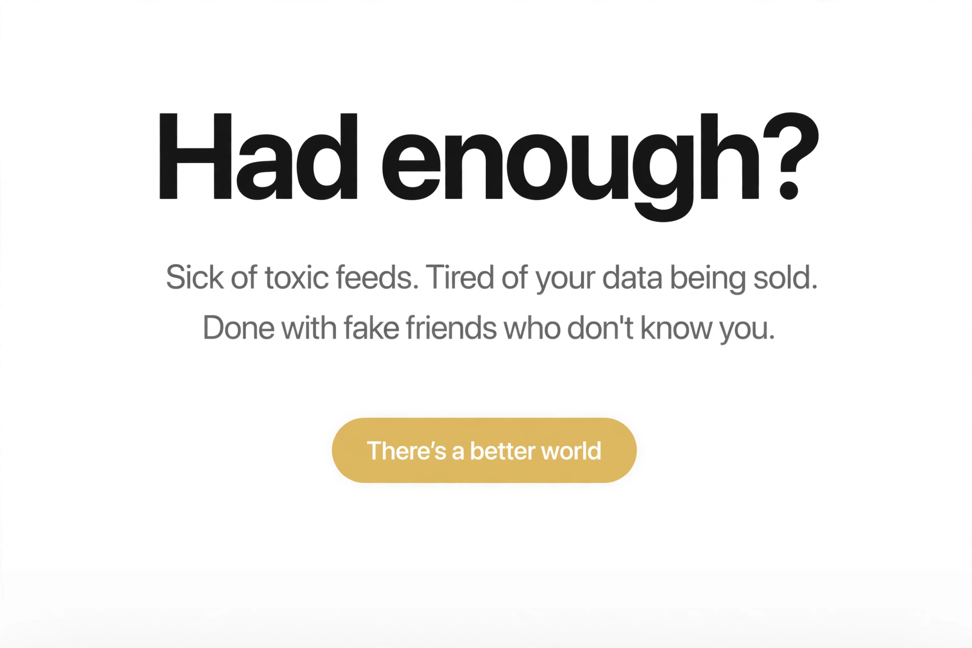 Mockup: Had enough? hero section