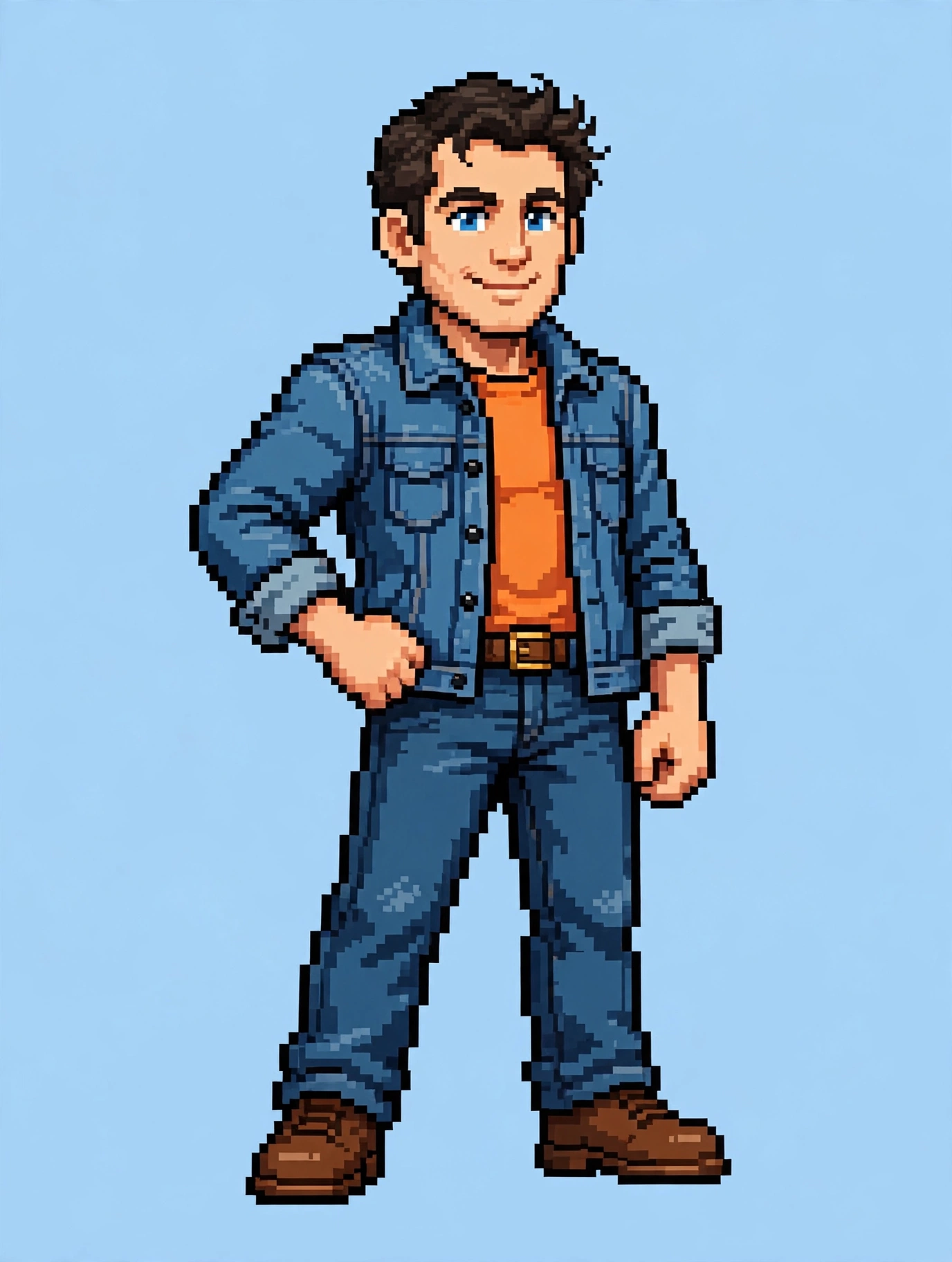 A younger Dave as a 16-bit hero character