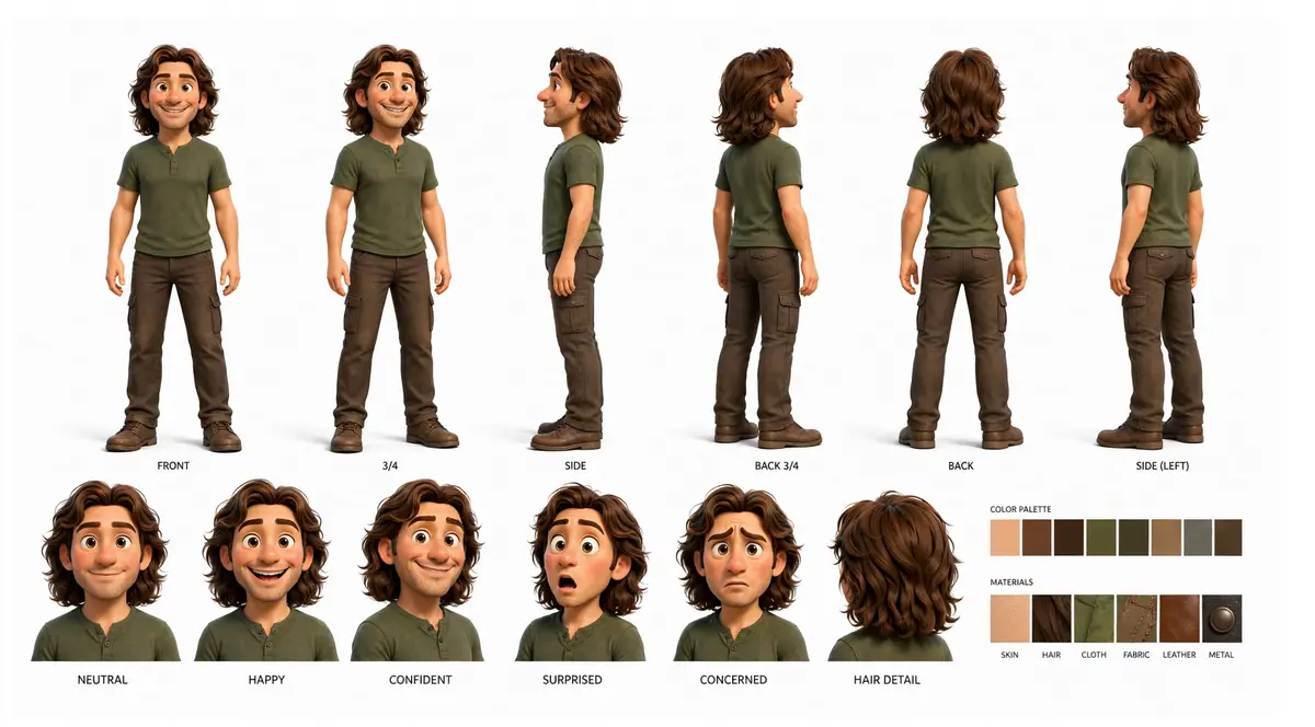 Mike character reference sheet