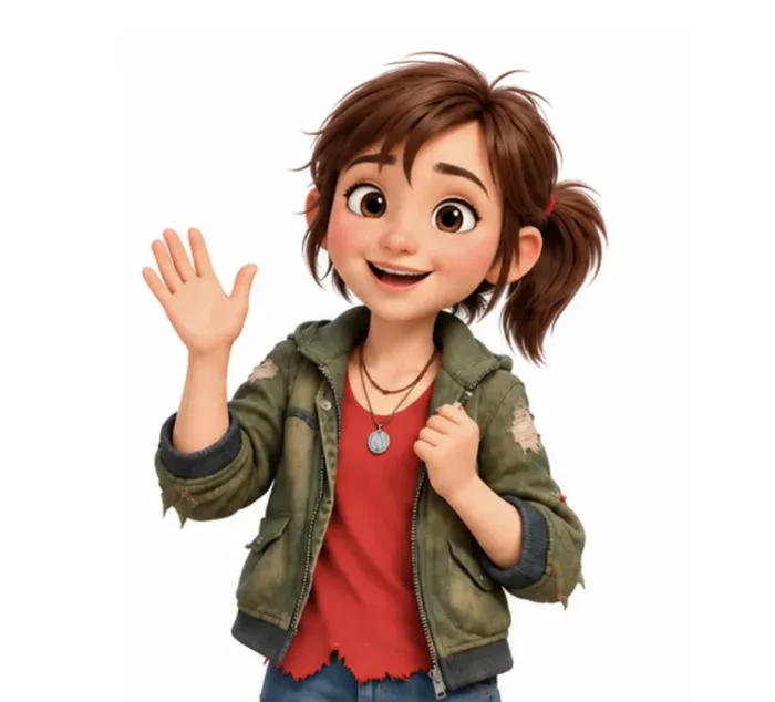 Sally waving