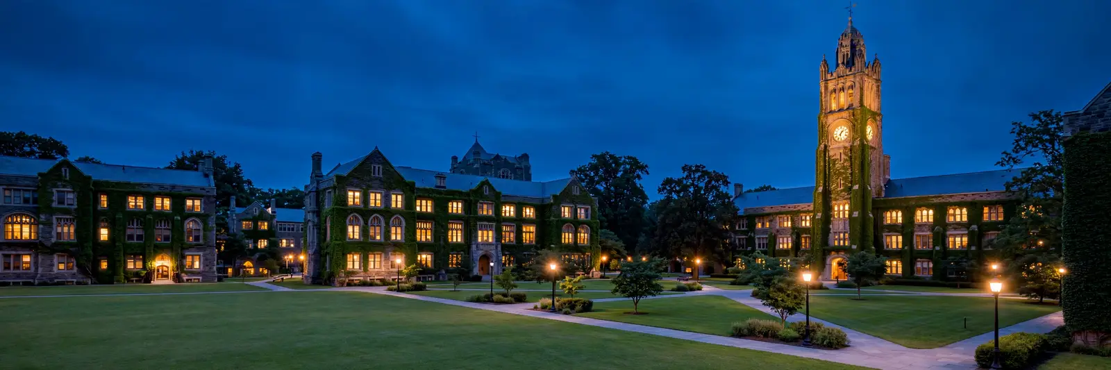 Starvard campus at dusk