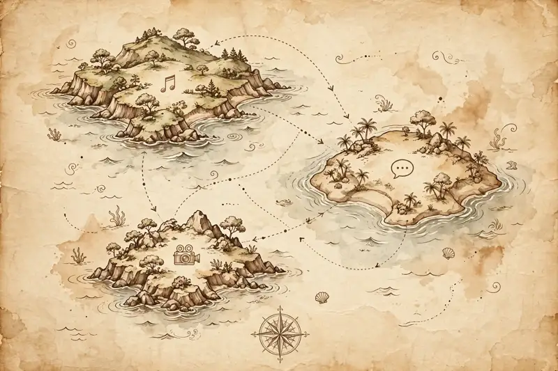 A treasure map of connected islands